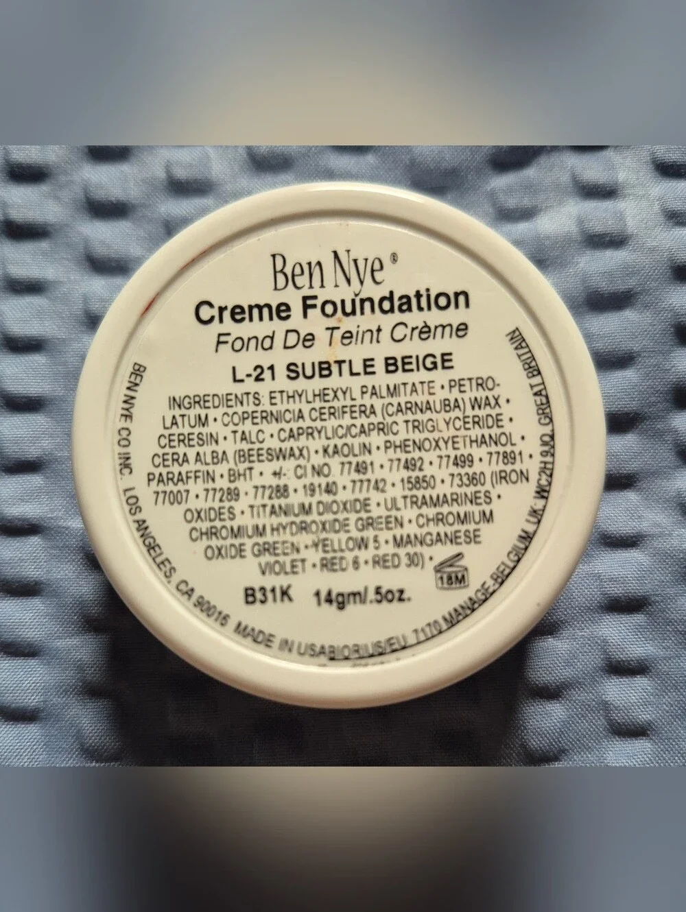 Ben Nye Creme Foundation L-21 Subtle Beige 14gm